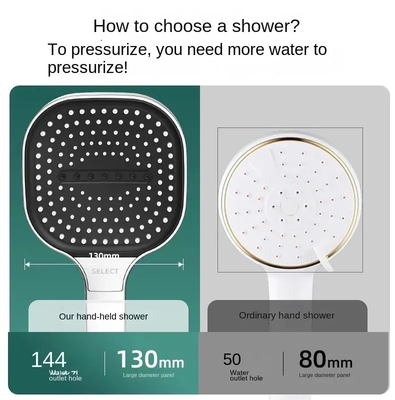 13CM Large Panel High Pressure Shower Head with Filter