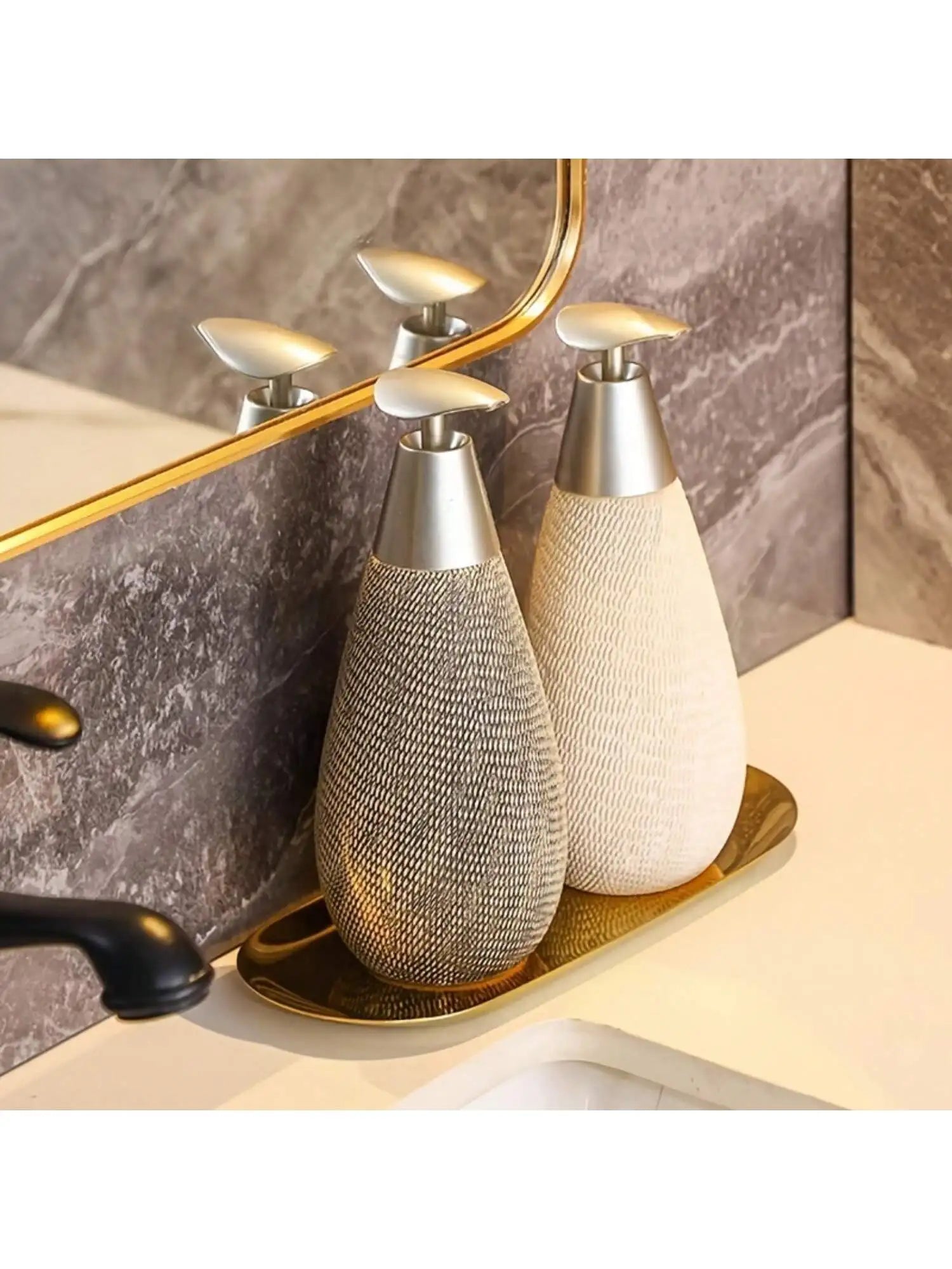 Retro Ceramic Push-Style Soap Dispenser