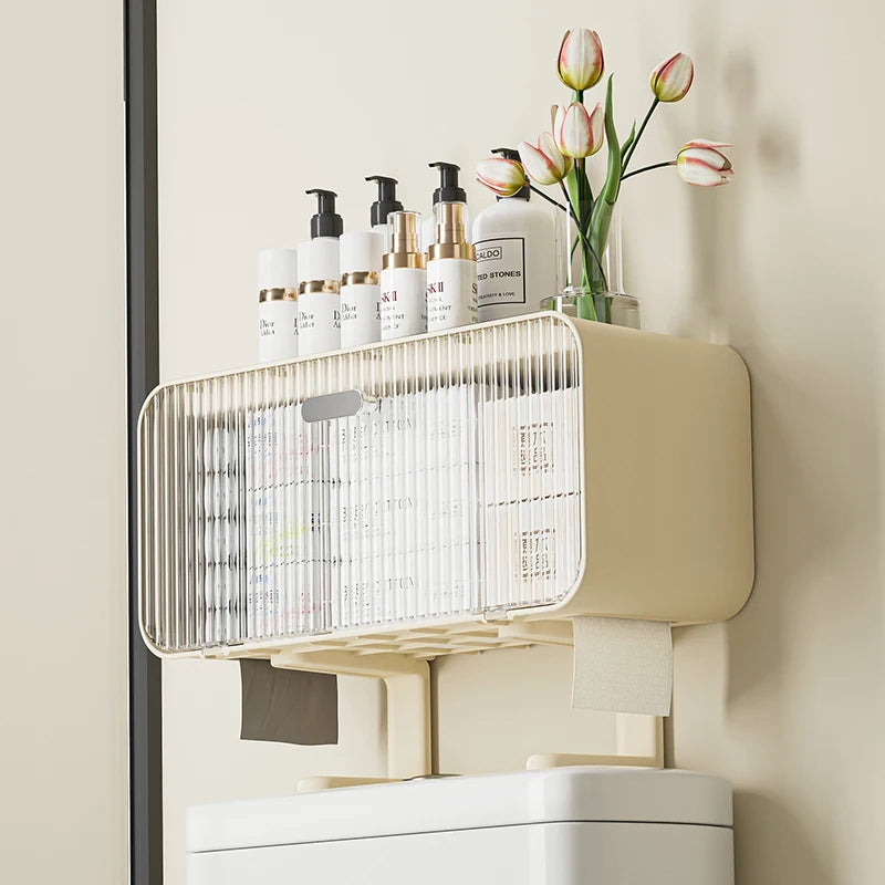 Large Capacity Wall-Mounted Toilet Shelf