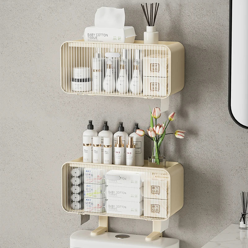 Large Capacity Wall-Mounted Toilet Shelf