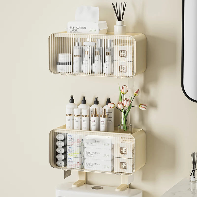 Large Capacity Wall-Mounted Toilet Shelf