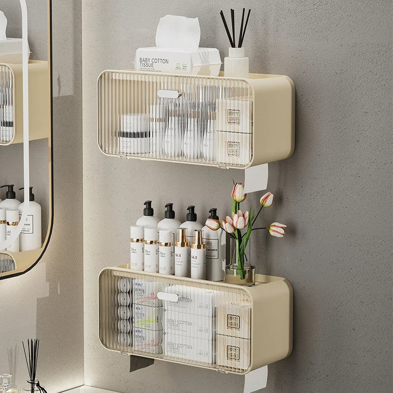 Large Capacity Wall-Mounted Toilet Shelf