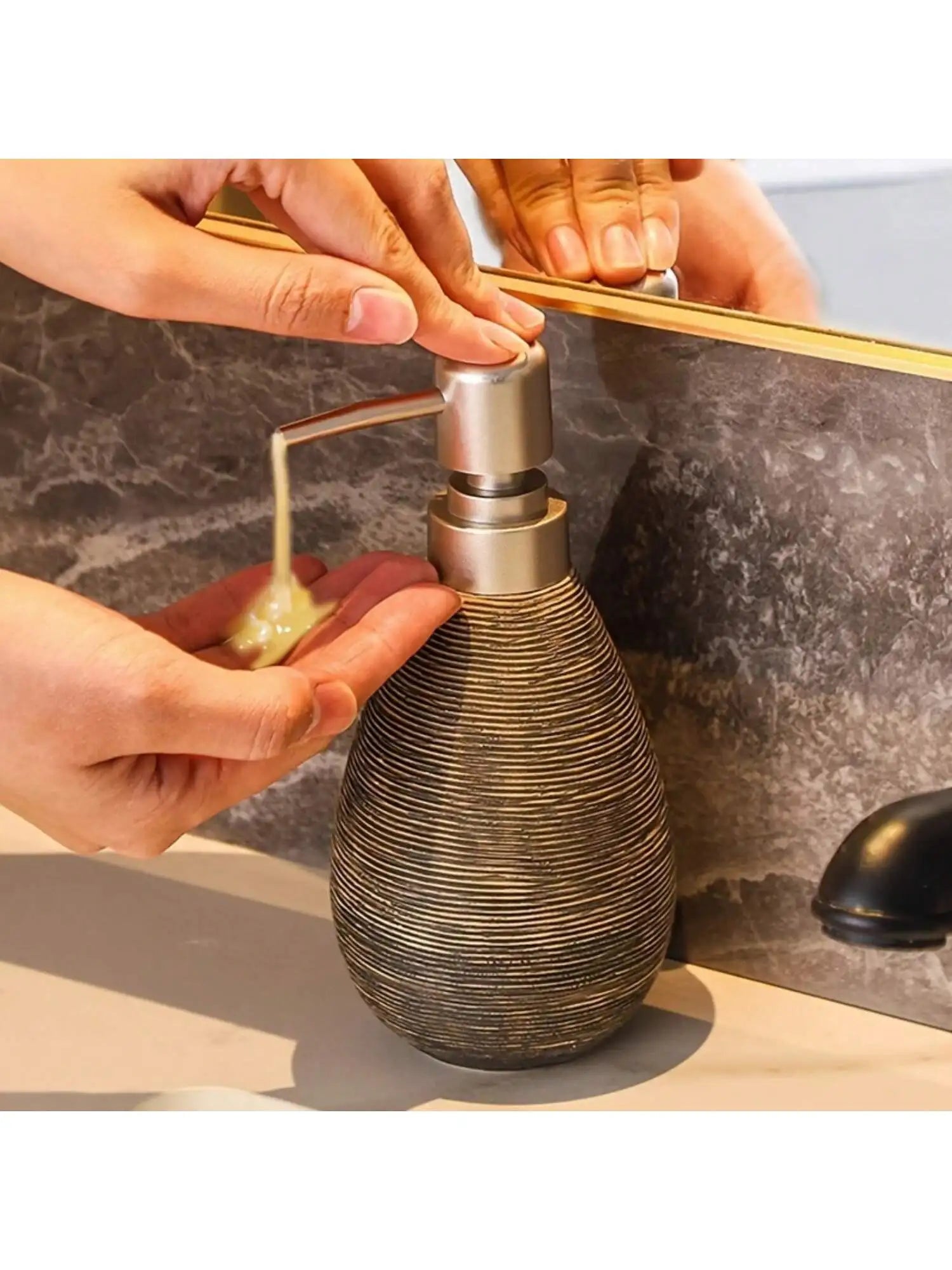 Retro Ceramic Push-Style Soap Dispenser