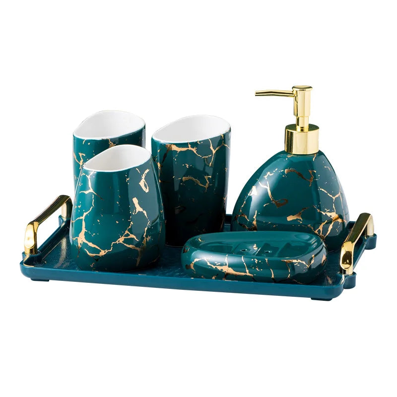Ceramic Bathroom 5-Piece Set – Light Luxury Design