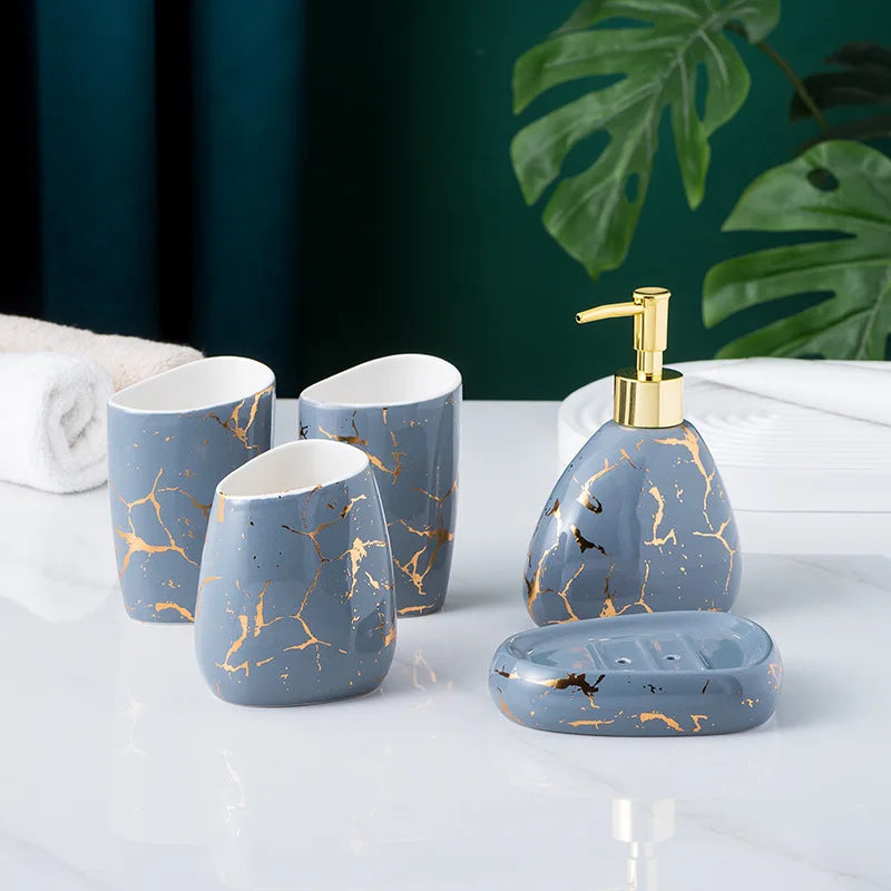 Ceramic Bathroom 5-Piece Set – Light Luxury Design