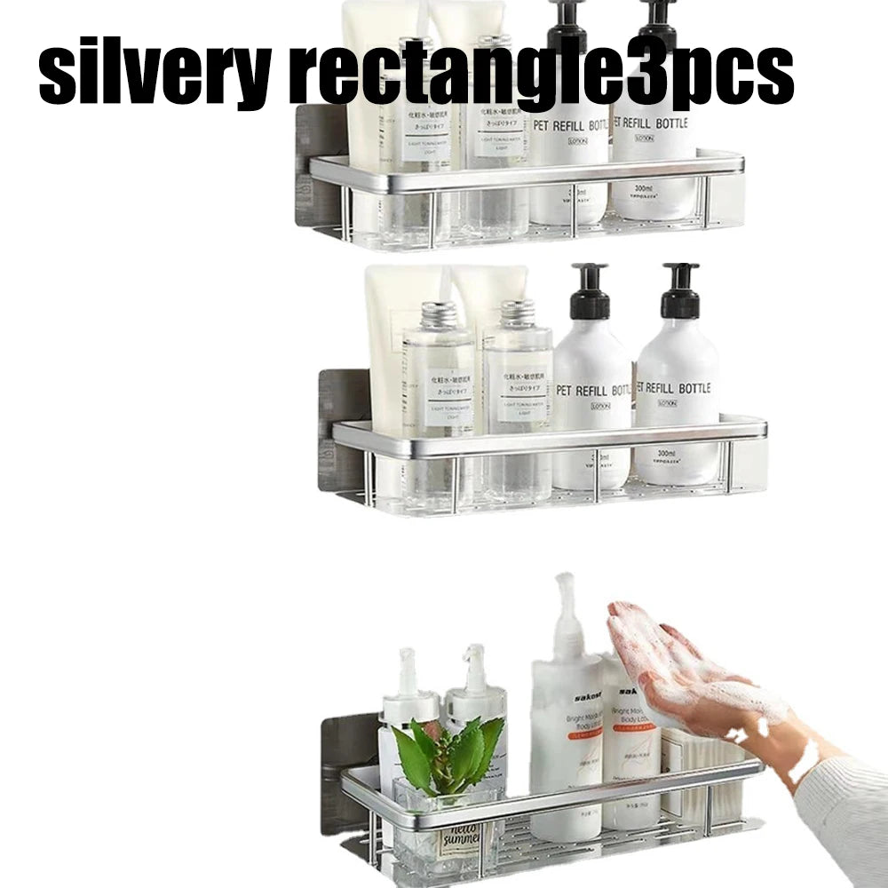Wall-Mounted Corner Bathroom Shelf & Towel Rack