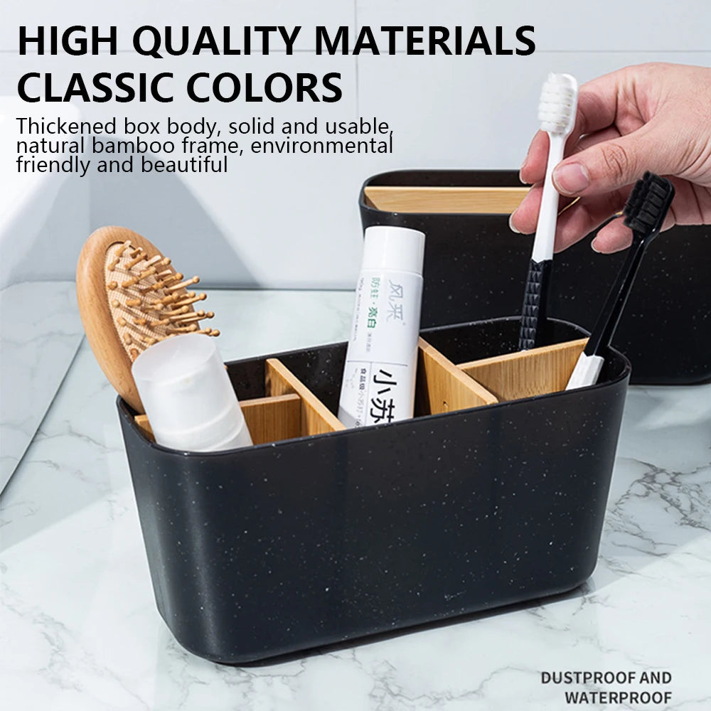 Bamboo Electric Toothbrush & Razor Organizer
