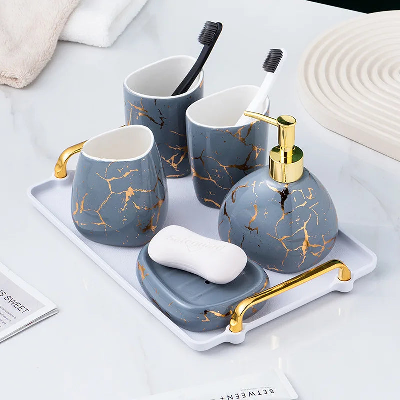 Ceramic Bathroom 5-Piece Set – Light Luxury Design