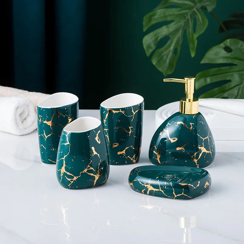 Ceramic Bathroom 5-Piece Set – Light Luxury Design
