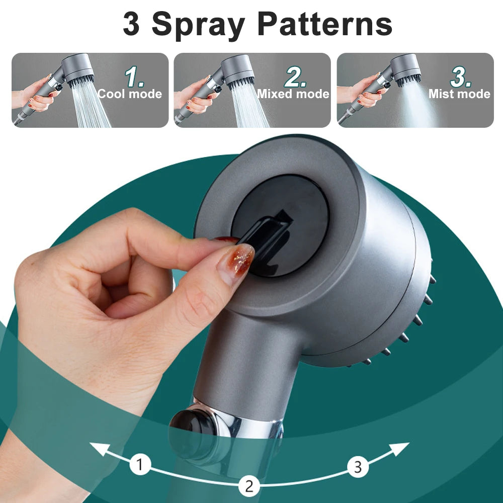 3-Mode Shower Head with Filter