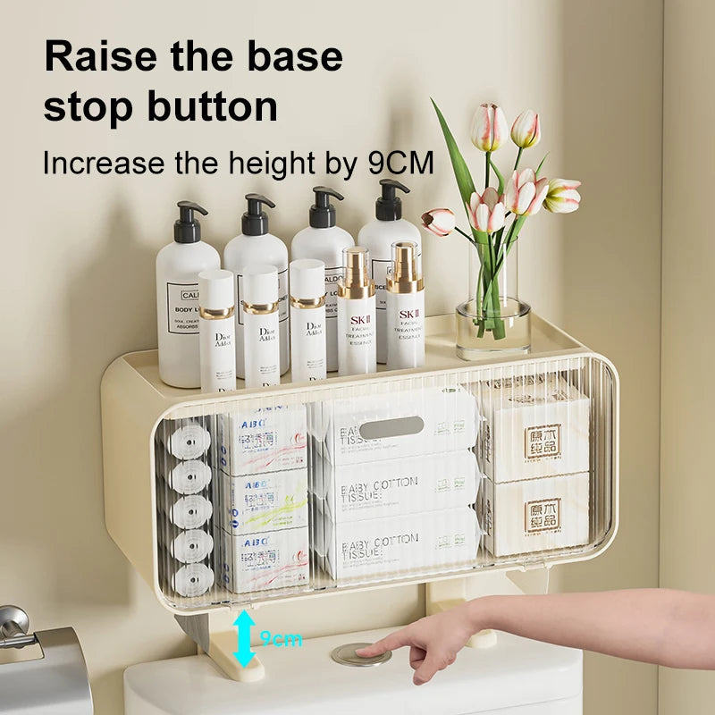 Large Capacity Wall-Mounted Toilet Shelf