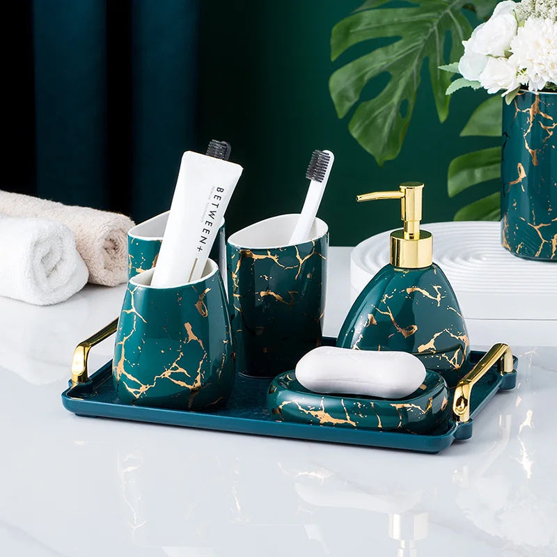 Ceramic Bathroom 5-Piece Set – Light Luxury Design